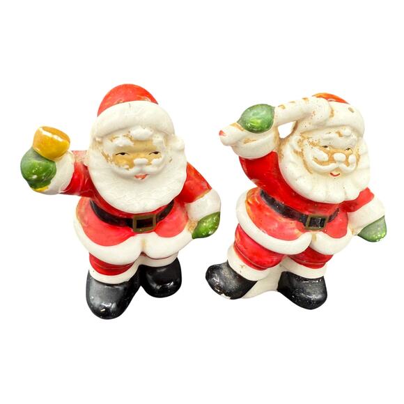 Napco Other - Vtg 1950s Napco Santa Claus Christmas Salt & Pepper Shakers W/Bell & Candy Cane